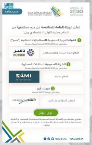 "هيئة المنافسة" توافق على مشروعين لتصنيع هياكل الطيران المعدنية ومنتجات المسبوكات بالمملكة