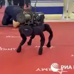 روسيا تعلن عن الروبوت الكلب بقاذف قنابل فوق ظهره