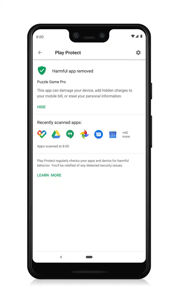 ميزة Google Play Protect