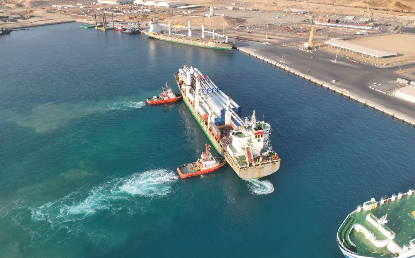 توربينات الرياح تصل إلى نيوم لبناء أكبر مصنع للهيدروجين الأخضر في العالم