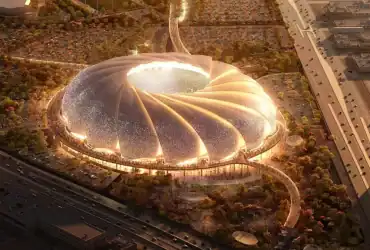 الكشف عن الرسم الهندسي لملعب أرامكو المرشح لاستضافة مباريات مونديال السعودية 2034