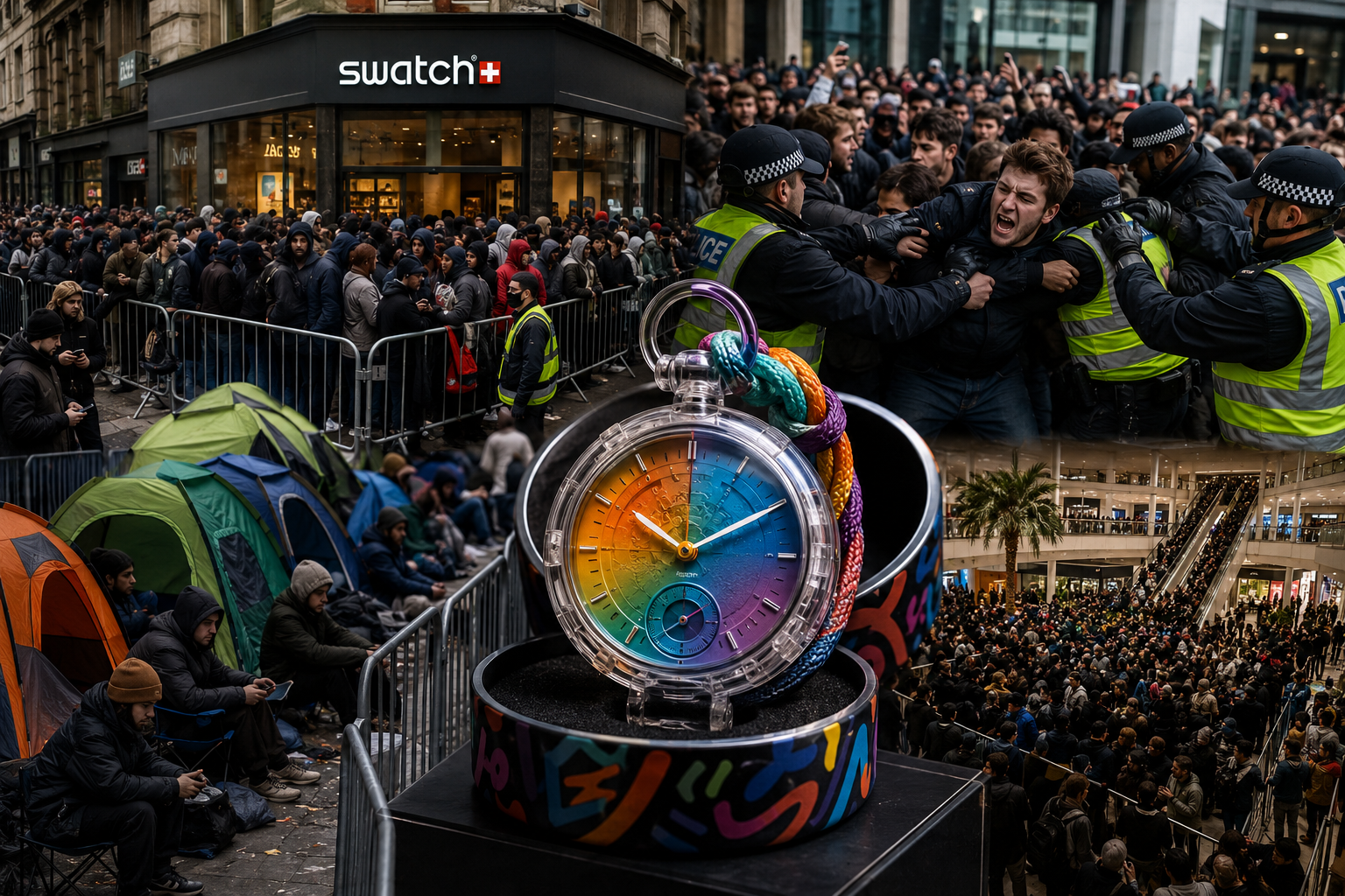 جنون عالمي بسبب ساعة Swatch.. صورة مولدة بالذكاء الاصطناعي
